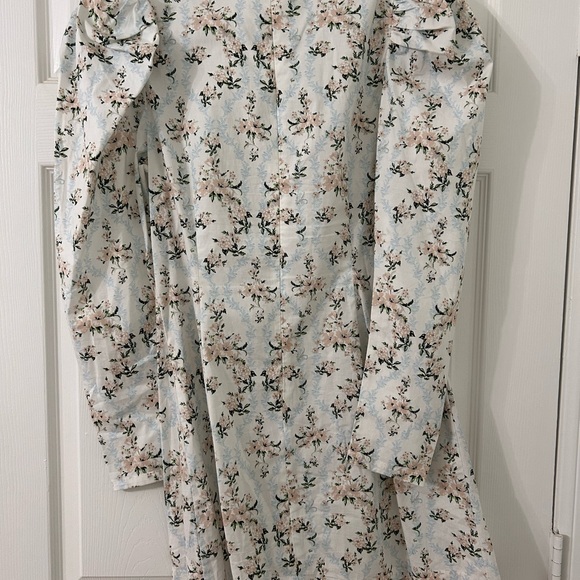 DANIELLE BERNSTEIN White and Black Puff Sleeve Mini Dress - Picture 3 of 4